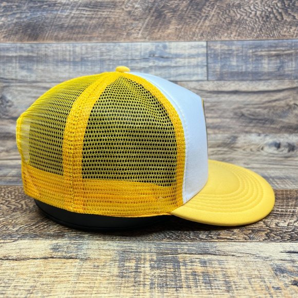 Retro Buffalo Sabres Mens Trucker Hat Gold Snapback 1970 Logo NHL Hockey Cap - Picture 4 of 7